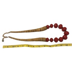 Vintage Graziano CN Heishi Beads Gold Tone Adjustable Signed Necklace