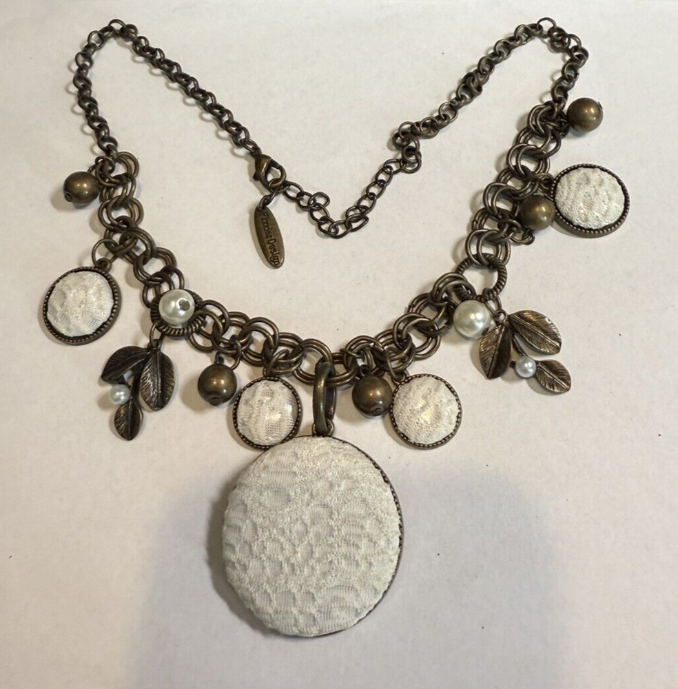 Vintage Plunder Retired Lace Bonita Necklace 21 inch