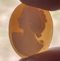 Antique Victorian Unset Hand Carved Left Shell Cameo Unmounted 7/8 Inches 1800s