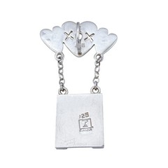 Vintage Sterling Silver 925 XOX Heart Charm Picture Holder