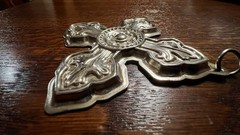 VTG Cross Raimond Silver plate Ornament Italy Signed 3.5 inches