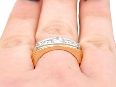 0.68Ct Diamond and 18k Yellow Gold 18k White Gold Dress Ring Circa 1950