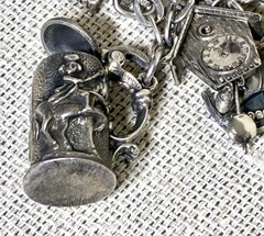 Vtg 800 Silver Charm Bracelet 900 Charms Travel Italy Europe Gondola Eiffel 50g