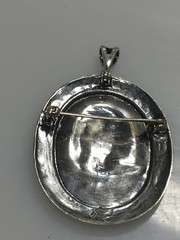 ART NOUVEAU STYLE STERLING SILVER VICTORIAN BEAUTY BROOCH/PIN
