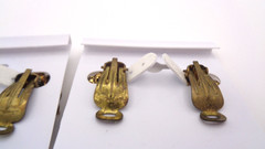 3 Vintage Ornate Filigree Porphyry Art Glass Cameo Waterfall Crystal Earring Lot