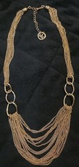 Vintage Crown Trifari Multi Strand And Hoop Necklace Gold Tone Summer Beach Wear