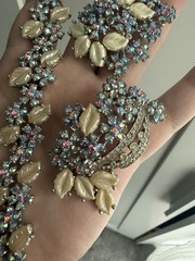 JOMAZ Signed 3 Piece Set Brooch Bracelet(Read)