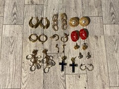 Vintage 1980s 2000s Lot Gold Tone Pierced Earrings Faux Pearl Love Knot