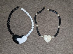 Vintage Black & White Necklaces – 1970’s & 1980’s – 2 Pieces