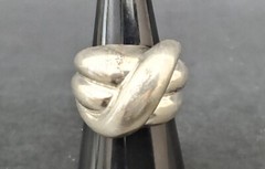 4 Sterling Silver Rings Modernist & Wide Free Form Rings Size 7-7.5