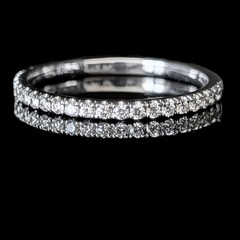 Estate Natural Diamonds 14k White Gold Band Ring 50%Eternity Wedding Anniversary