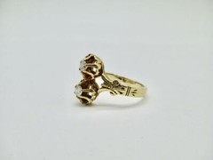 VICTORIAN BUTTERCUP 14 KT YELLOW DIAMOND RING 0.24 CTW SIZE 7.25