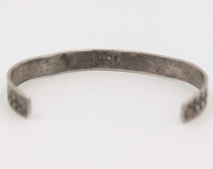 Vintage Old Pawn Navajo Sterling Silver Turquoise Cuff Bracelet Arrow Motif, 6¼”