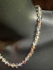 Vintage Crystal Liz Claiborne Faceted Bead Pastel Pink & Blue Necklace