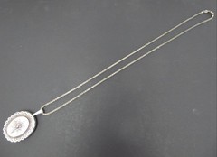 VICTORIAN Sterling Silver A&L Star Mourning LOCKET Pendant & Chain Necklace