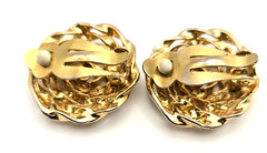 Vintage Shiny Large Clip-On Huggie Earrings Gold/Silver Tone 1970s-1990s