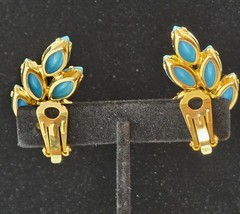 Juliana DE VTG Turquoise Marquise Pendant Necklace Clip Earrings Set READ Detail