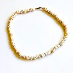 VTG Hawaiian Puka Shell Surfer Necklace large Beads authentic 18″ 10mm Hawaii