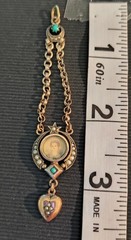 Antique Lavalier Pendant Victorian Gold & Silver Garnet Pearl Turquoise