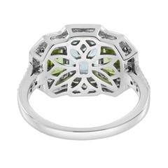3Ct Art Deco Vintage Style Lab Created Aquamarine Wedding 14k White Gold FN Ring