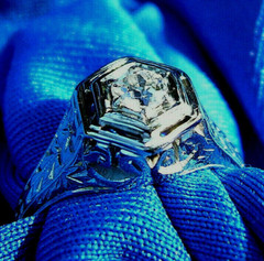Original EARTH MINED DIAMOND Deco Engagement Ring Antique Belais Solitaire 18K