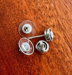 ART DECO STYLE .55 ctw DIAMOND w/ SAPPHIRE HALO PLATINUM EVERYDAY STUD EARRINGS