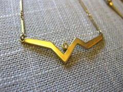 Lot 4 Necklaces Curved Links, Attached Pendant, Chains w/ Tiny Beads, 2 TRIFARI