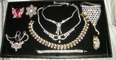 2 Trays of Vintage Rhinestone Costume Jewelry – All Good Wearable Jewelry
