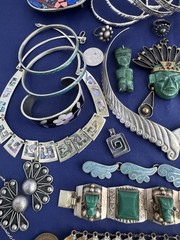Vintage Jewelry Lot Mexico Alpaca Boho Ethnic Tribal Runway 30 Pc Bracelet Nlace