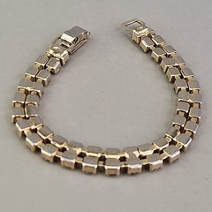 Vintage Aurora Borealis Rhinestone Bracelet Two Row 6.5″