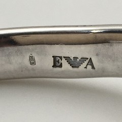 Vintage EMPORIO ARMANI Sterling Silver Curved Cuff Bracelet 5” Marked 925 28g#26