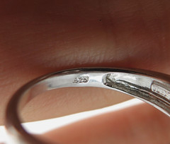MEDA 925 Sterling Princess & Tapered Baguette-Cut C Z Engagement Ring