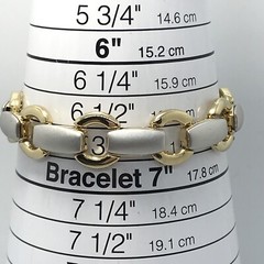 Vintage 2 Tone Matte SIlver & Gold Designer Look Bracelet sz 6.75″