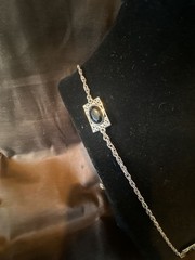 Vintage Emmons Silver-Tone Station Necklace with Black Lucite Insets