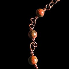 Vintage Copper & Brass Cut Leaf Fall Design Necklace 18in