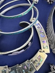 Vintage Jewelry Lot Mexico Alpaca Boho Ethnic Tribal Runway 30 Pc Bracelet Nlace