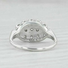 Art Deco Style Round Cut Lab Created Diamond 14K White Gold FN Engagement Ring