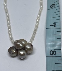 Vintage Creamy Pearls Irregular Baroque Freshwater Pearls Center 925 Hangtag 16”