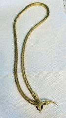 1970s 80’s SIGNED D.L AULD GOLD MESH SNAKE LARIAT NECKLACE / BELT FAB CONDITION!