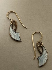 Vintage Norway W.K. Sterling Enameled Earrings