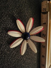Vintage Stunning Enamel Flower Brooch 1950s To 1970s Good Condition CA E407-4