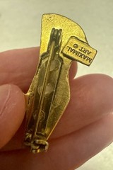 Vintage John Wind Maximal Art Signed Shoe Brooch Pin w/ AB Rhinestone