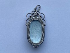 Vintage Rostov Finift Enamel Pendant & Ring Floral Hand-Painted Silver Plated