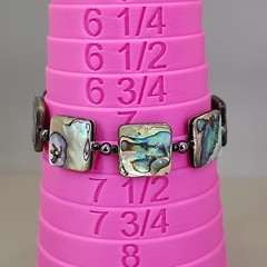 Abalone Bracelet Square Beaded 7.25″