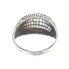 925 Sterling Silver Vintage UTC Cage Domed Oxidized Ring Size 8