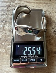 925 Sterling Silver Vintage Mexico Multi-Gem High Polish Wave Bracelet 25 Grams