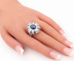 3.45Ct Art Deco Style Lab Created Diamond Anniversary 14K White Gold Finish Ring