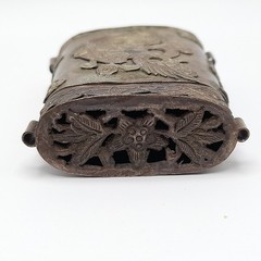 Vintage Dragon & Phoenix Asian Art Box Pendant, No Chain