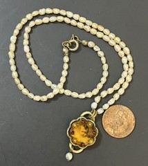 Maximal Art Necklace LOT Signed Estate Jewelry 2 Pieces Victorian Style Dangles