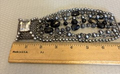 Stephen Dweck Hand Signed Rutilated Quartz Pearl Statement Bracelet Vintage OOAK